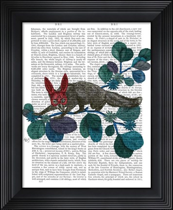 Framed Sly Fox in Bunny Mask Print