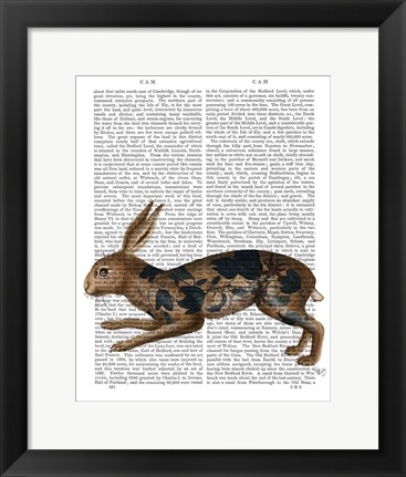 Framed Hare and Black Leaves Print