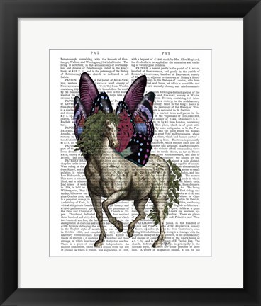 Framed Horse with Butterfly Wings Print