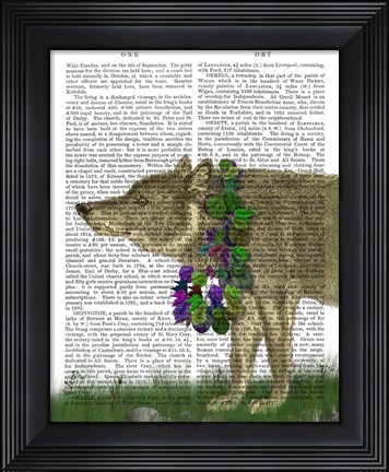 Framed Wolf and Garland Print