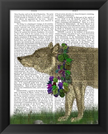 Framed Wolf and Garland Print