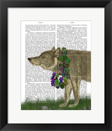 Framed Wolf and Garland Print