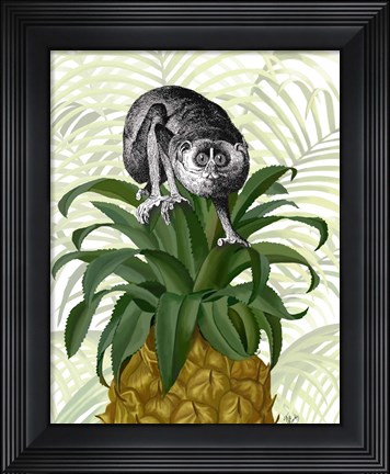 Framed Loris on Pineapple Print
