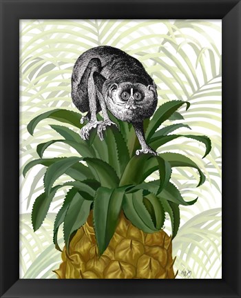 Framed Loris on Pineapple Print