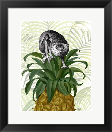 Framed Loris on Pineapple Print