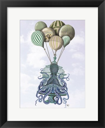 Framed Octopus Cage and Balloons Print