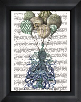 Framed Octopus Cage and Balloons Print