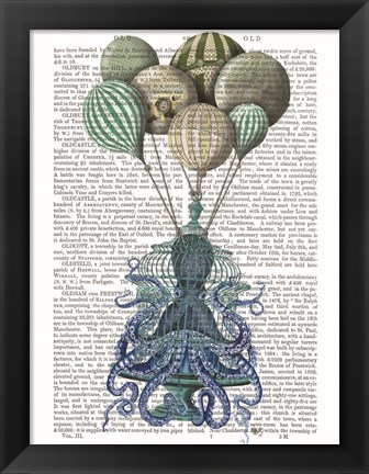 Framed Octopus Cage and Balloons Print