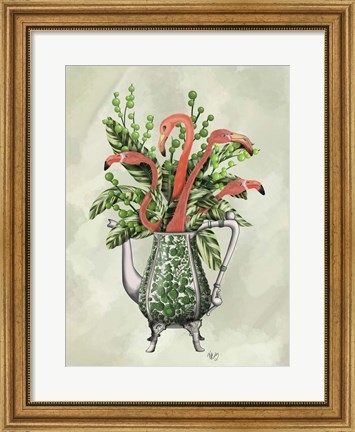 Framed Vase Of Flamingos Print