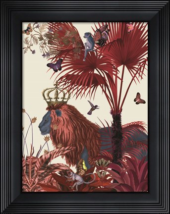 Framed Red Lion, Portrait Print