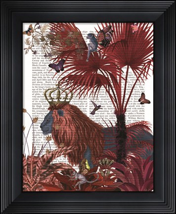 Framed Red Lion, Portrait Print