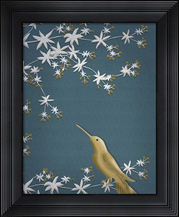 Framed Golden Hummingbird 1 Print