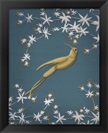 Framed Golden Hummingbird 2 Print