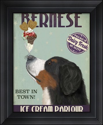 Framed Bernese Ice Cream Print