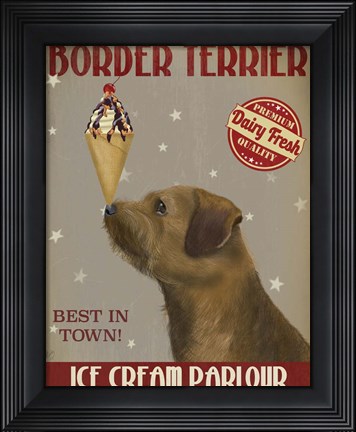 Framed Border Terrier Ice Cream Print
