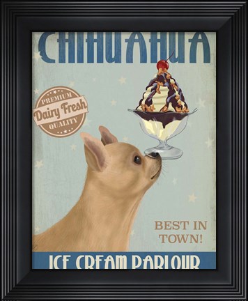 Framed Chihuahua, Fawn, Ice Cream Print