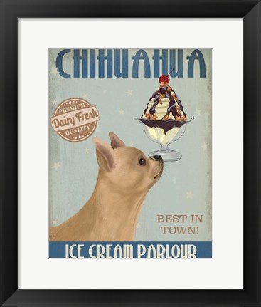 Framed Chihuahua, Fawn, Ice Cream Print