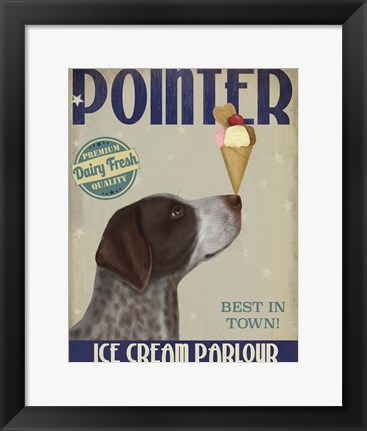 Framed German Shorthaired Pointer Ice Cream Print