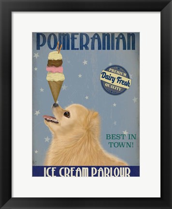 Framed Pomeranian Ice Cream Print
