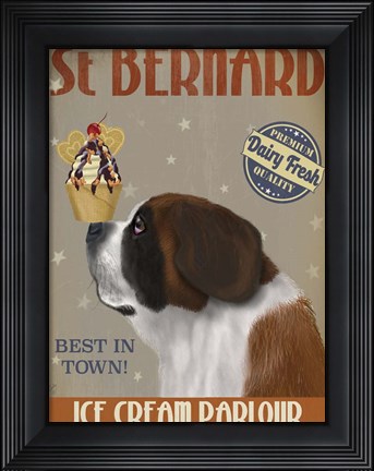 Framed St Bernard Ice Cream Print