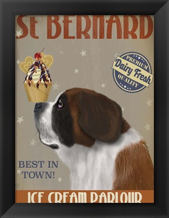 Framed St Bernard Ice Cream Print