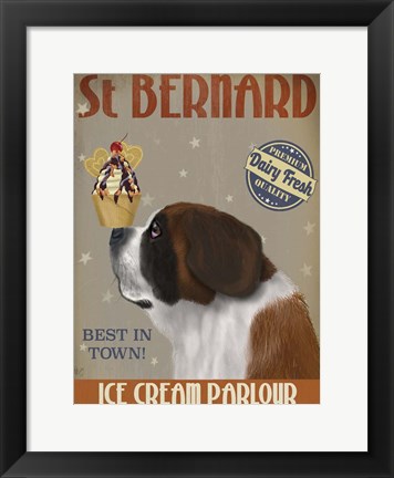 Framed St Bernard Ice Cream Print