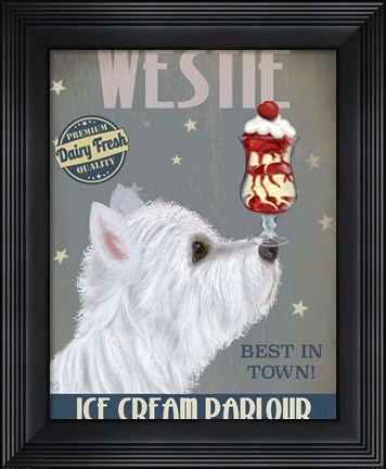 Framed Westie Ice Cream Print
