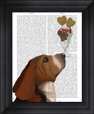 Framed Basset Hound Ice Cream Print
