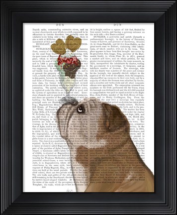 Framed English Bulldog Ice Cream Print