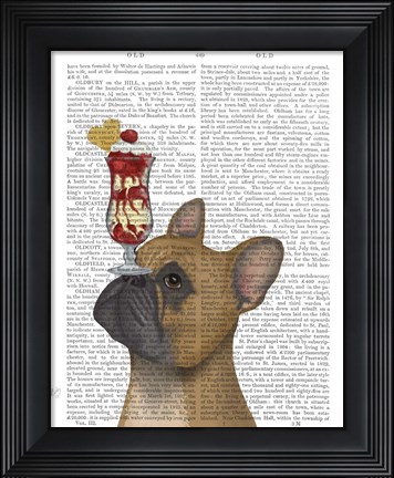 Framed French Bulldog Ice Cream Print
