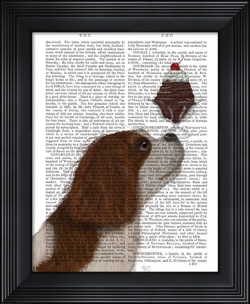 Framed Cavalier King Charles, Brown White, Ice Cream Print