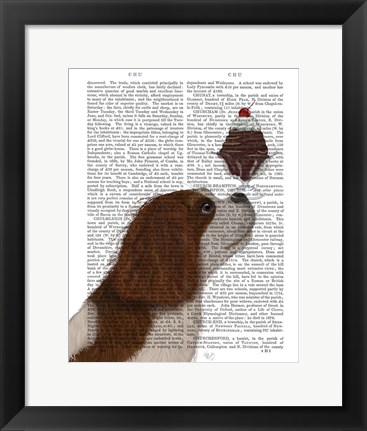 Framed Cavalier King Charles, Brown White, Ice Cream Print