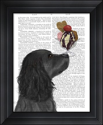 Framed Cocker Spaniel, Black, Ice Cream Print