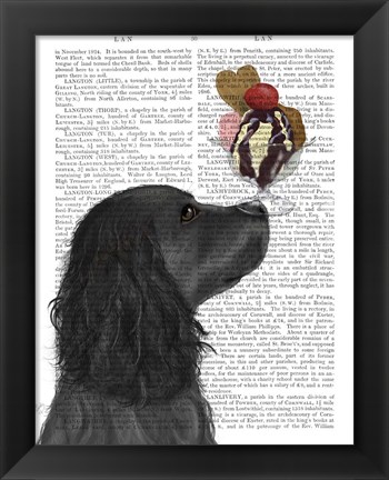 Framed Cocker Spaniel, Black, Ice Cream Print