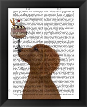 Framed Dachshund, Gold, Ice Cream Print