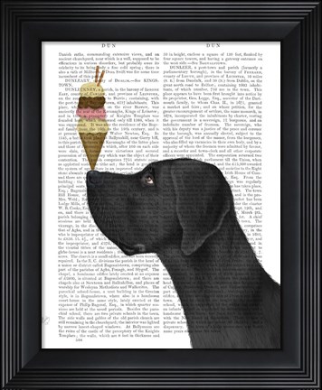 Framed Great Dane, Black, Ice Cream Print