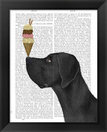 Framed Great Dane, Black, Ice Cream Print