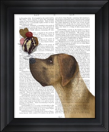 Framed Great Dane, Tan, Ice Cream Print