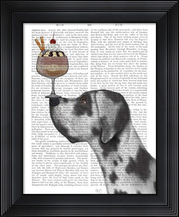 Framed Great Dane, Harlequin, Ice Cream Print