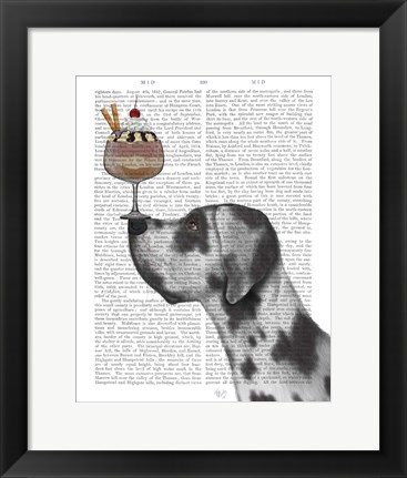 Framed Great Dane, Harlequin, Ice Cream Print