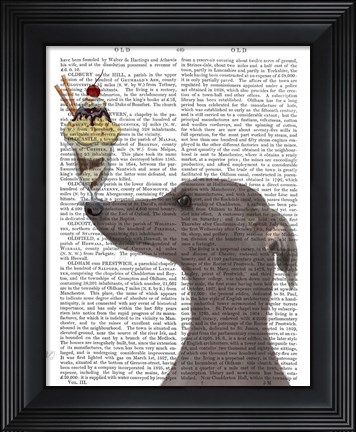 Framed Greyhound, Grey, Ice Cream Print