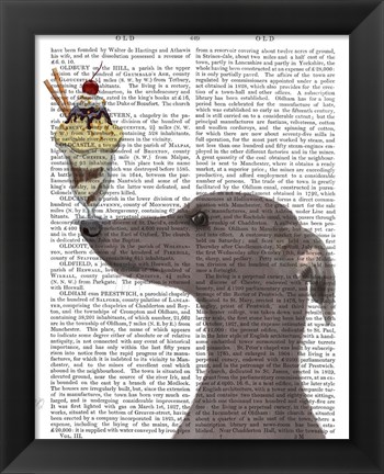 Framed Greyhound, Grey, Ice Cream Print