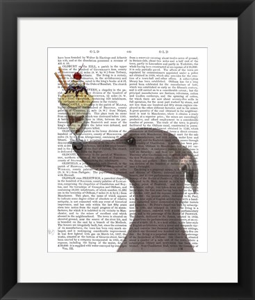 Framed Greyhound, Grey, Ice Cream Print