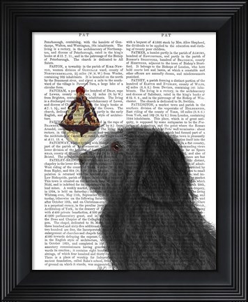 Framed Labradoodle, Black, Ice Cream Print