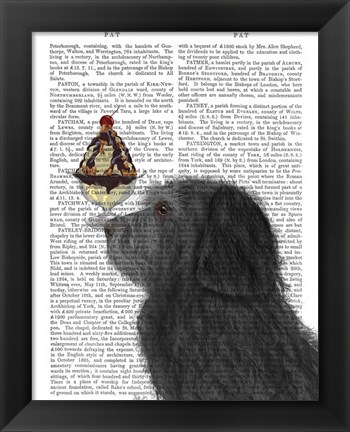 Framed Labradoodle, Black, Ice Cream Print