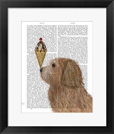 Framed Labradoodle, Golden, Ice Cream Print