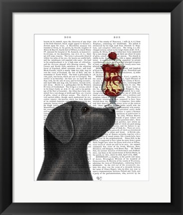 Framed Black Labrador Ice Cream Print