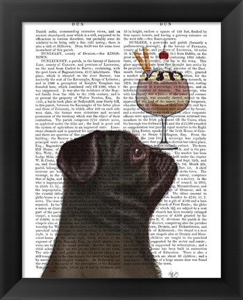 Framed Pug, Black, Ice Cream Print