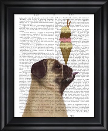 Framed Pug, Fawn, Ice Cream Print