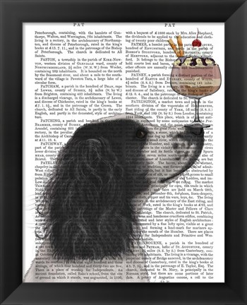 Framed Springer Spaniel, Black and White, Ice Cream Print